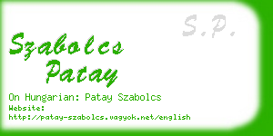 szabolcs patay business card